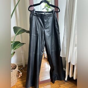 Zara Wide Leg Faux Leather Pants